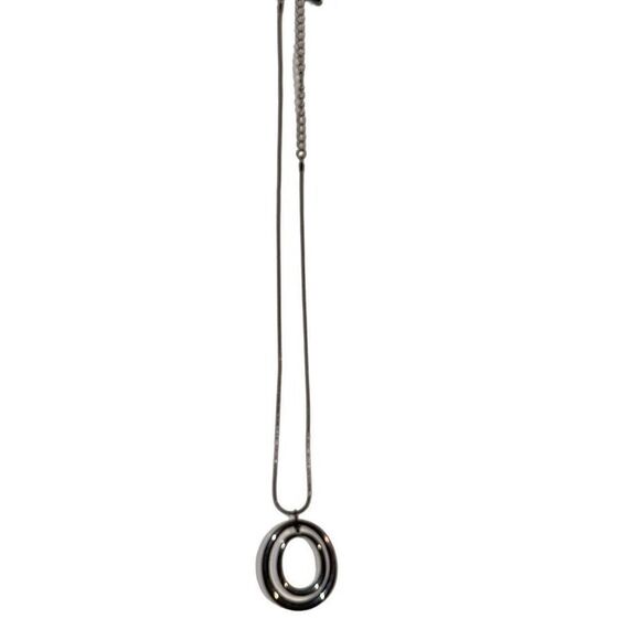 Handmade 10” Silver tone necklace with 2 rings - Picture 1 of 4
